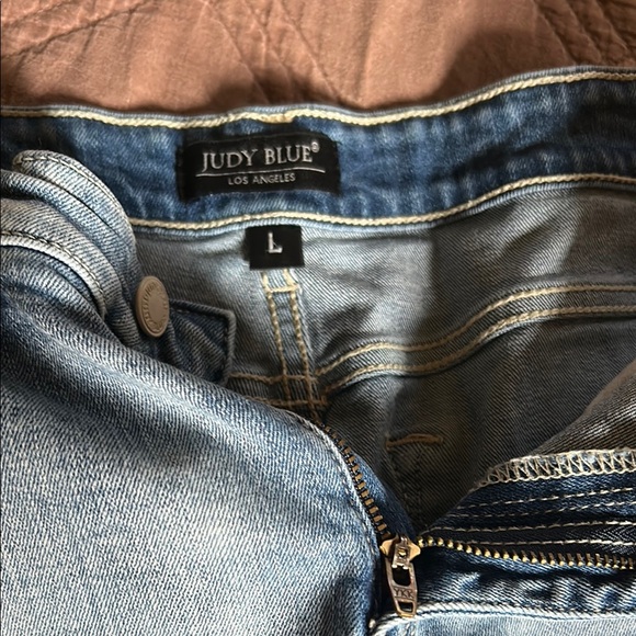 Judy Blue Light Blue Distressed Jean Shorts - Picture 3 of 3
